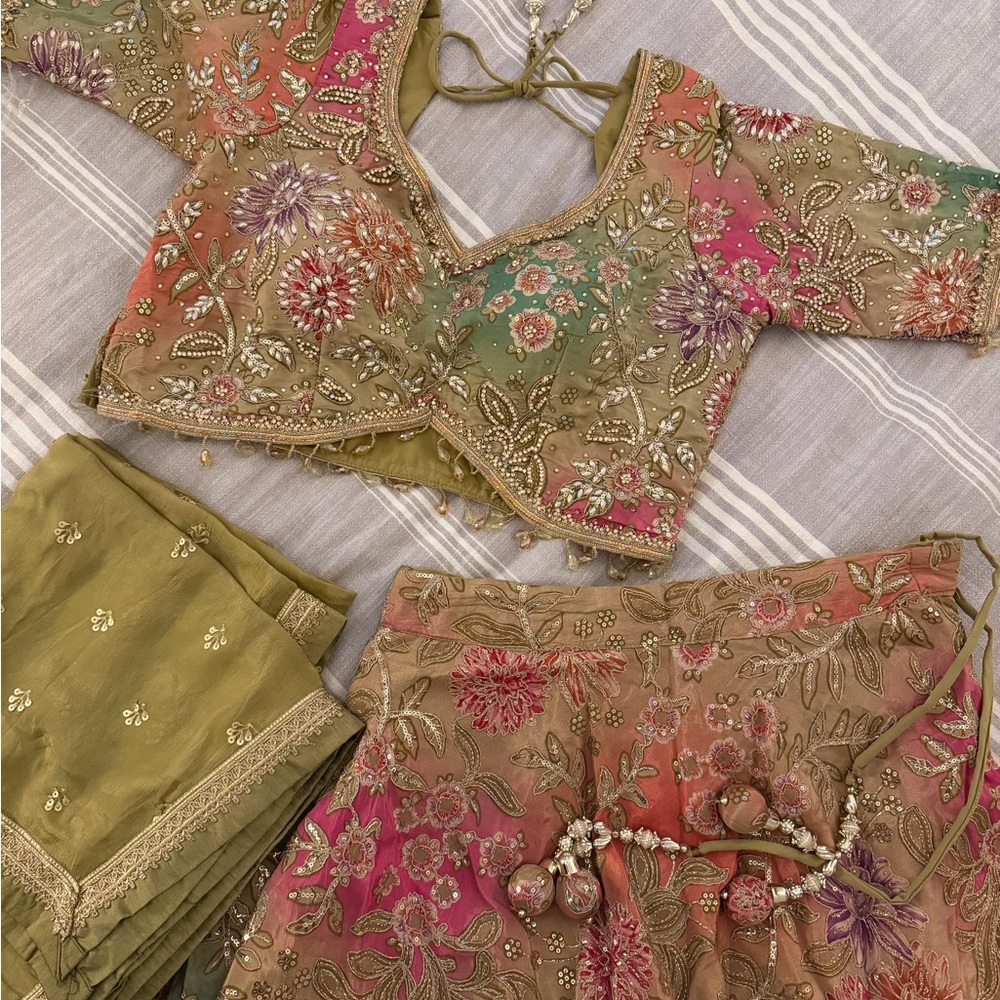 Embroidered Floral Lehenga Choli Set